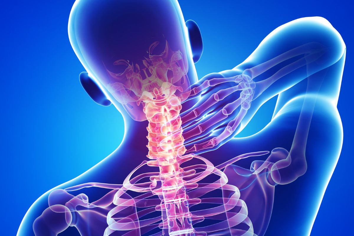 Woman experiencing chronic neck pain treated with PRP therapy in Charlotte, NC